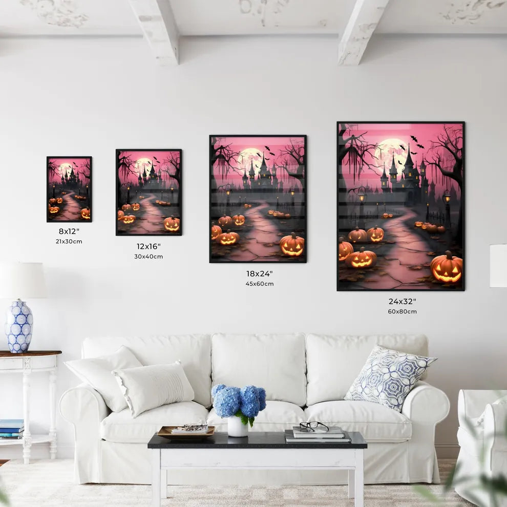 Castle With Pumpkins And A Pi Art Print