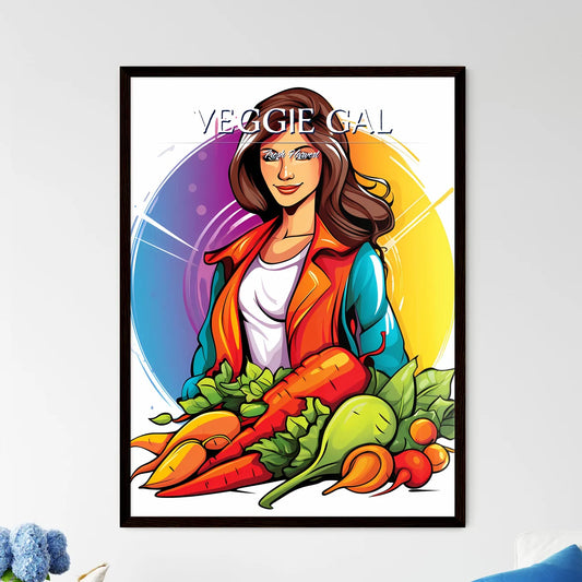 Woman Holding A Bunch Of Vegetables Art Prin - Framed Art Print