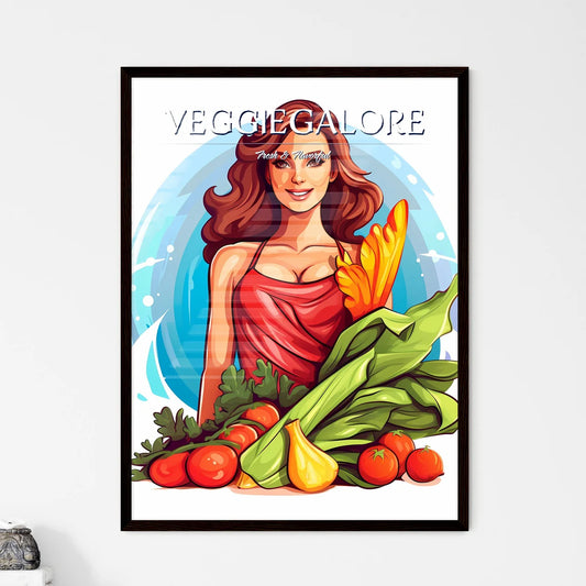 Woman Holding Vegetables Art Prin - Framed Art Print