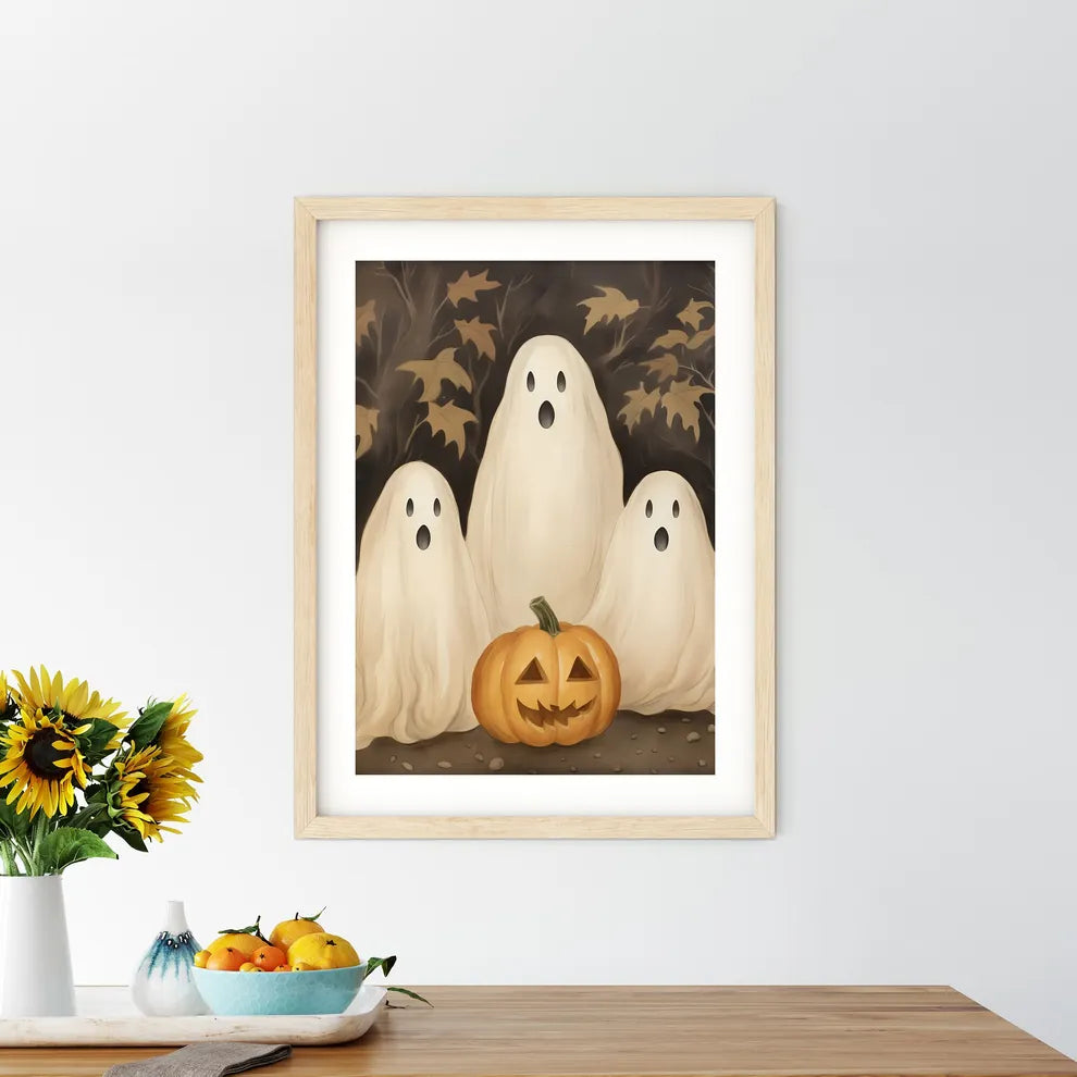 Group Of Ghosts With A Pumpki Size Chart