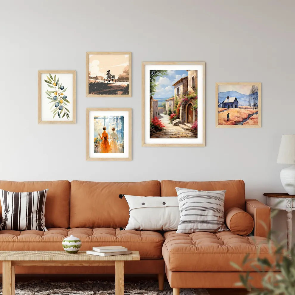 Painting Of A Stone Building With Flowers On The Side Art Print Custom Print