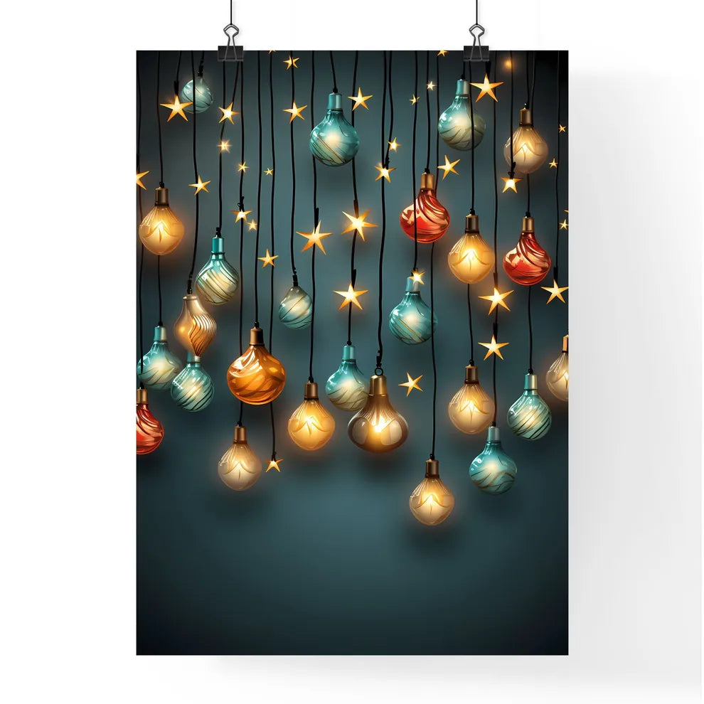 Group Of Colorful Lights From Strings Art Pr Poster