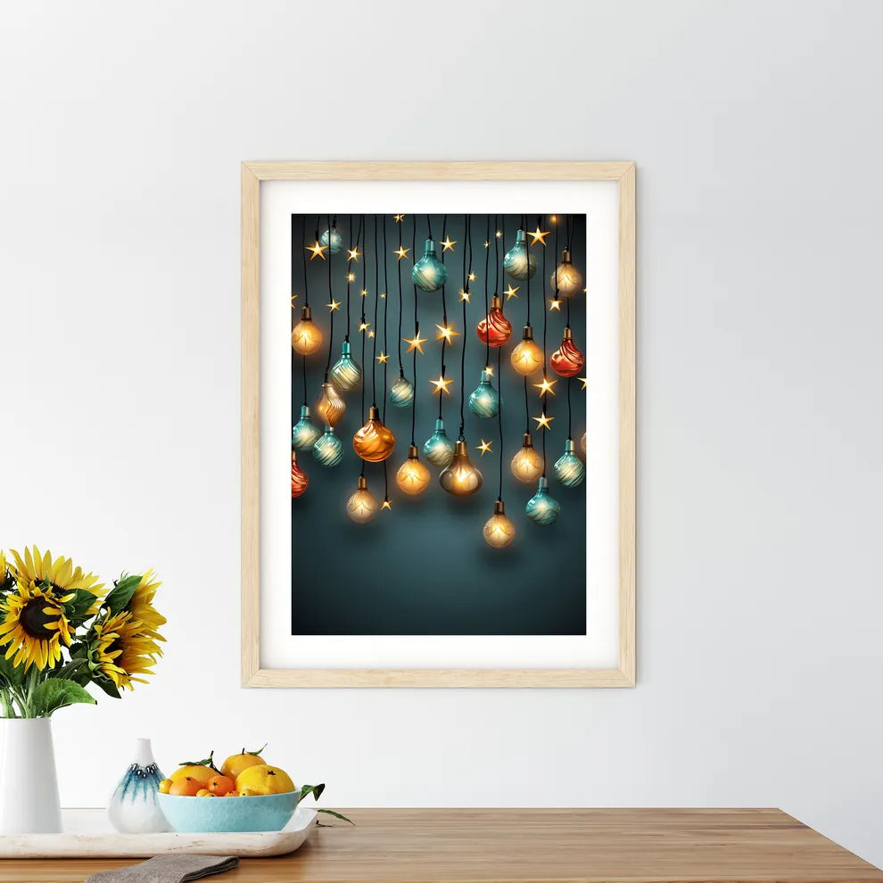 Group Of Colorful Lights From Strings Art Pr - Kitchen Hangings