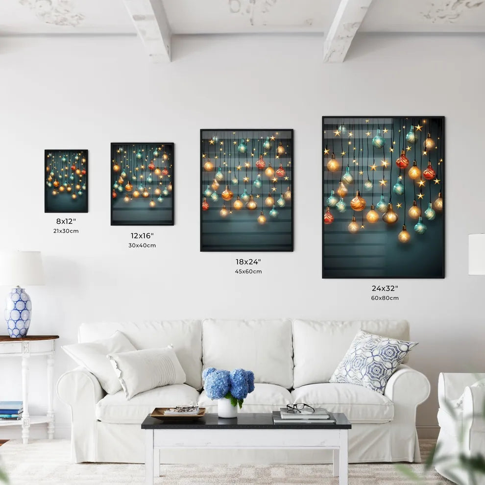Group Of Colorful Lights From Strings Art Pr Wall Art