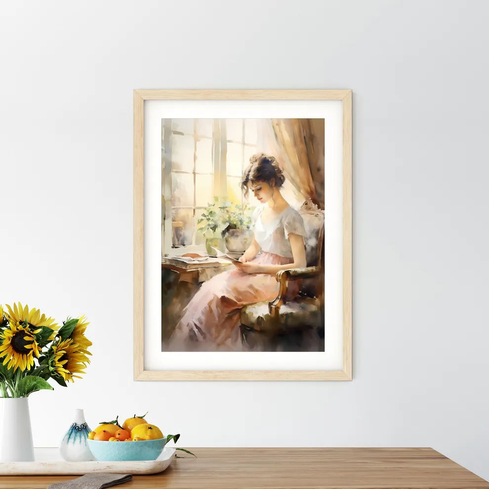 Woman Sitting In A Chair Reading A Book Art  - Kitchen Hangings