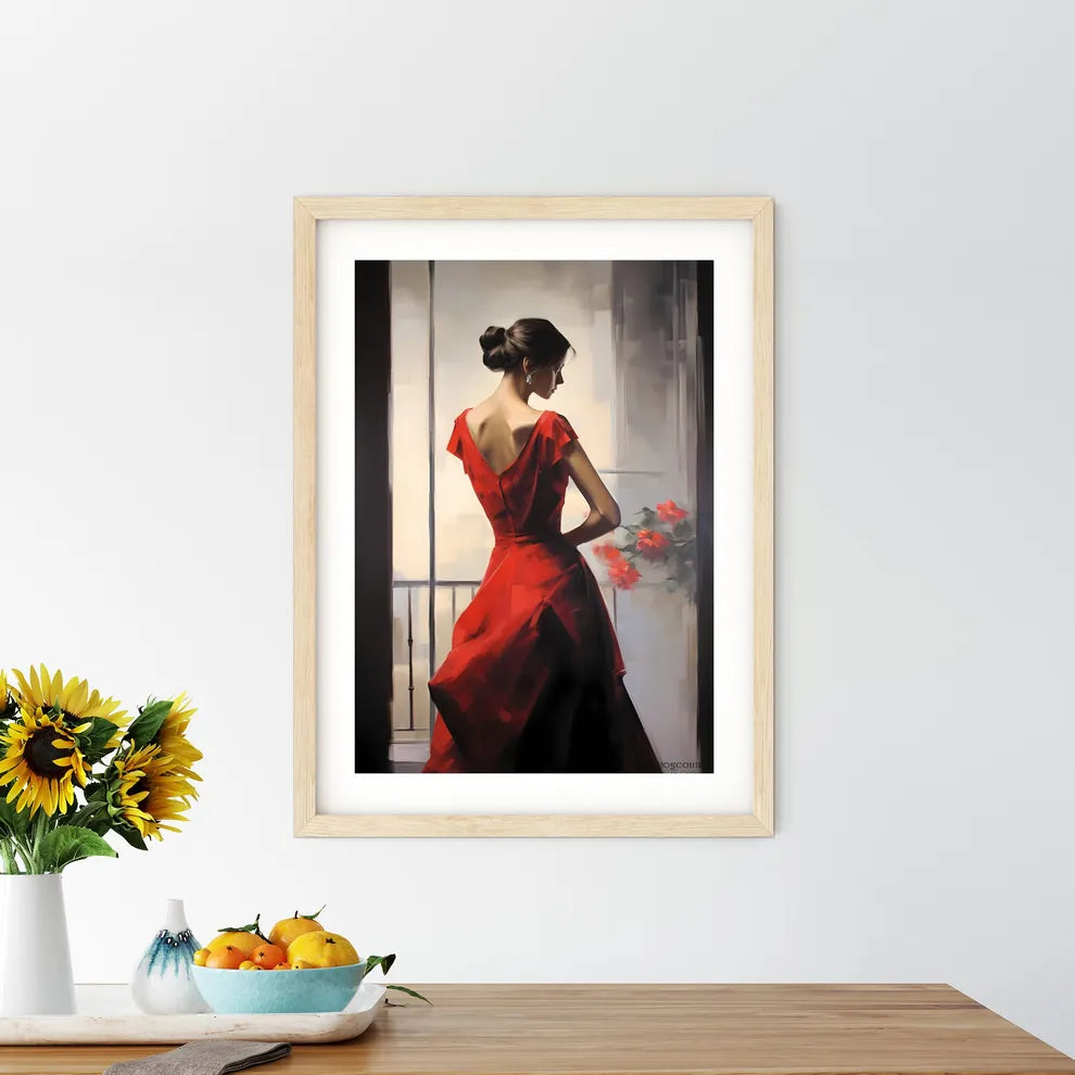 Woman In A Red Dress Art Prin - Kitchen Hangings