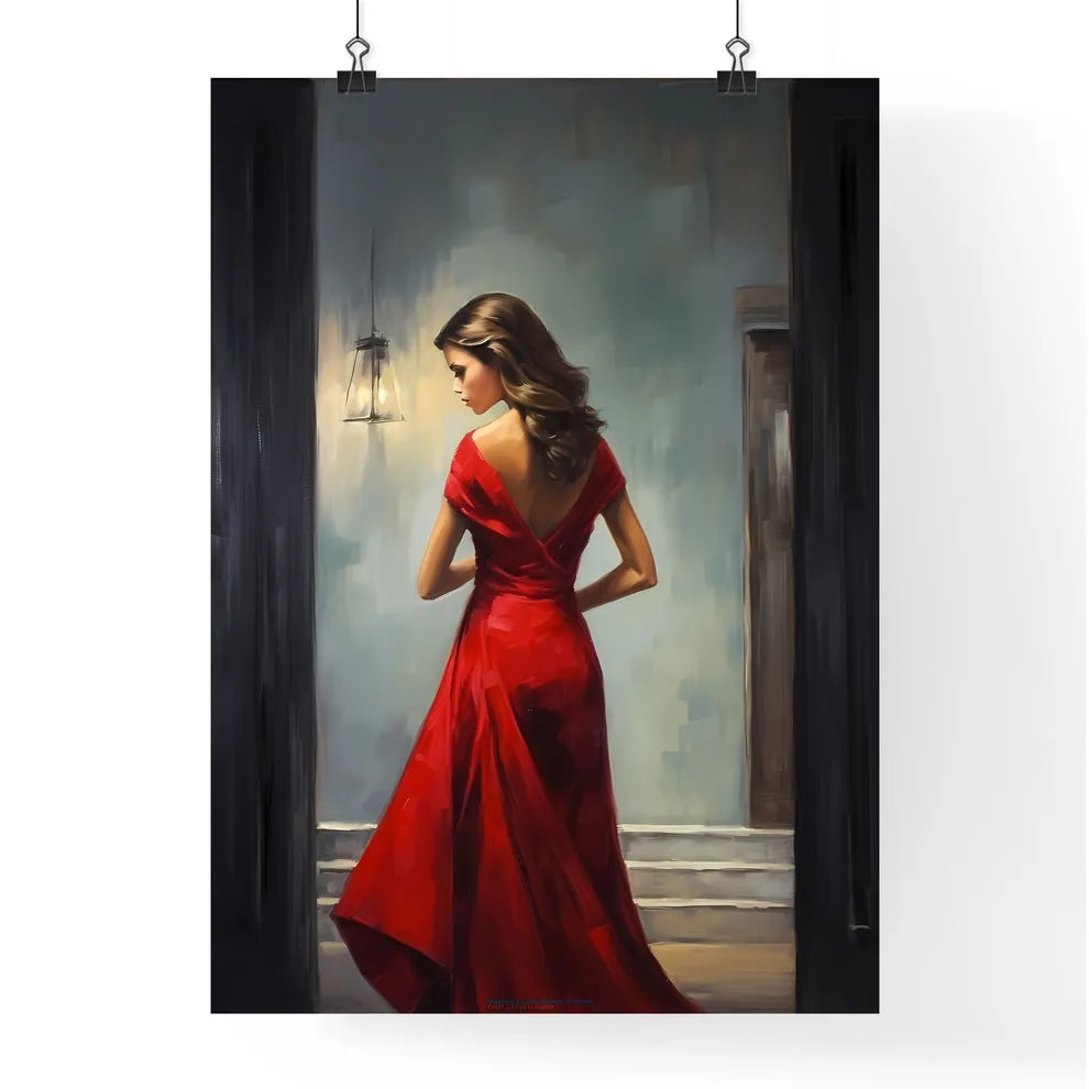 Woman In A Red Dress Art Prin Poster