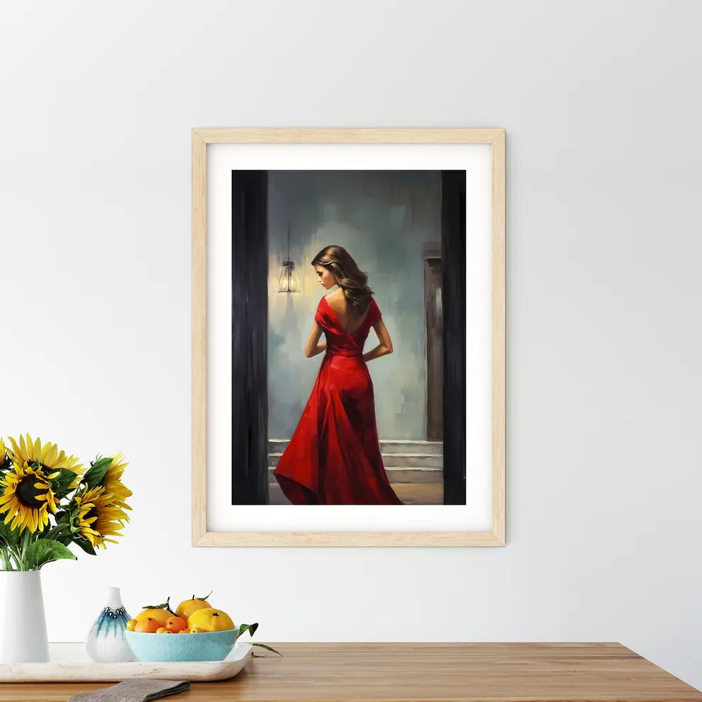 Woman In A Red Dress Art Prin - Kitchen Hangings