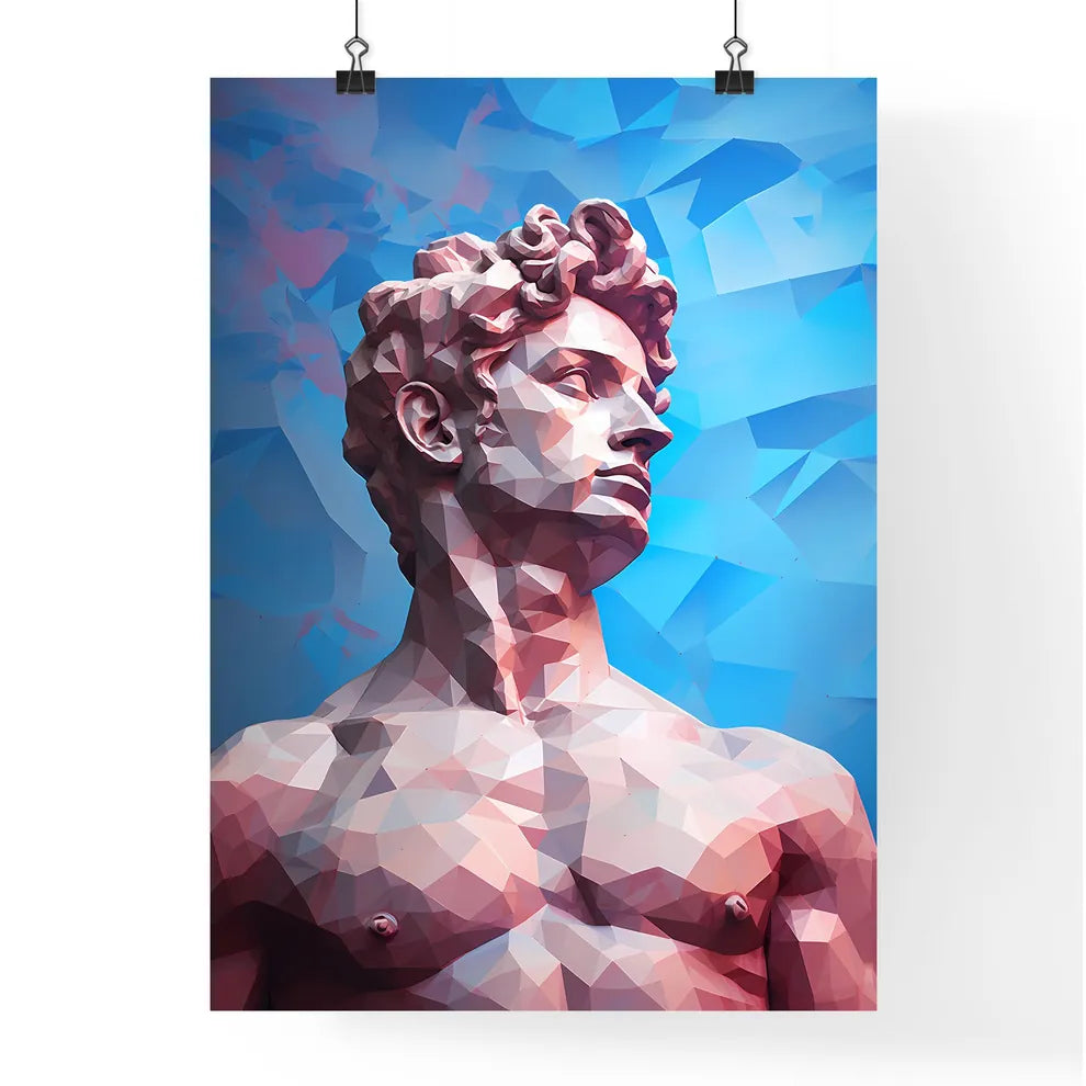 Low Poly Statue Of A Man Art Prin Poster