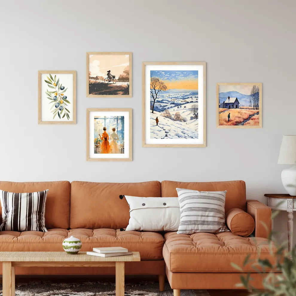 Person Standing On A Snowy Hill Art Prin Framed Print