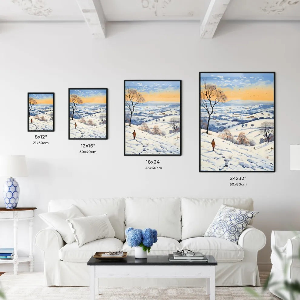 Person Standing On A Snowy Hill Art Prin Wall Art