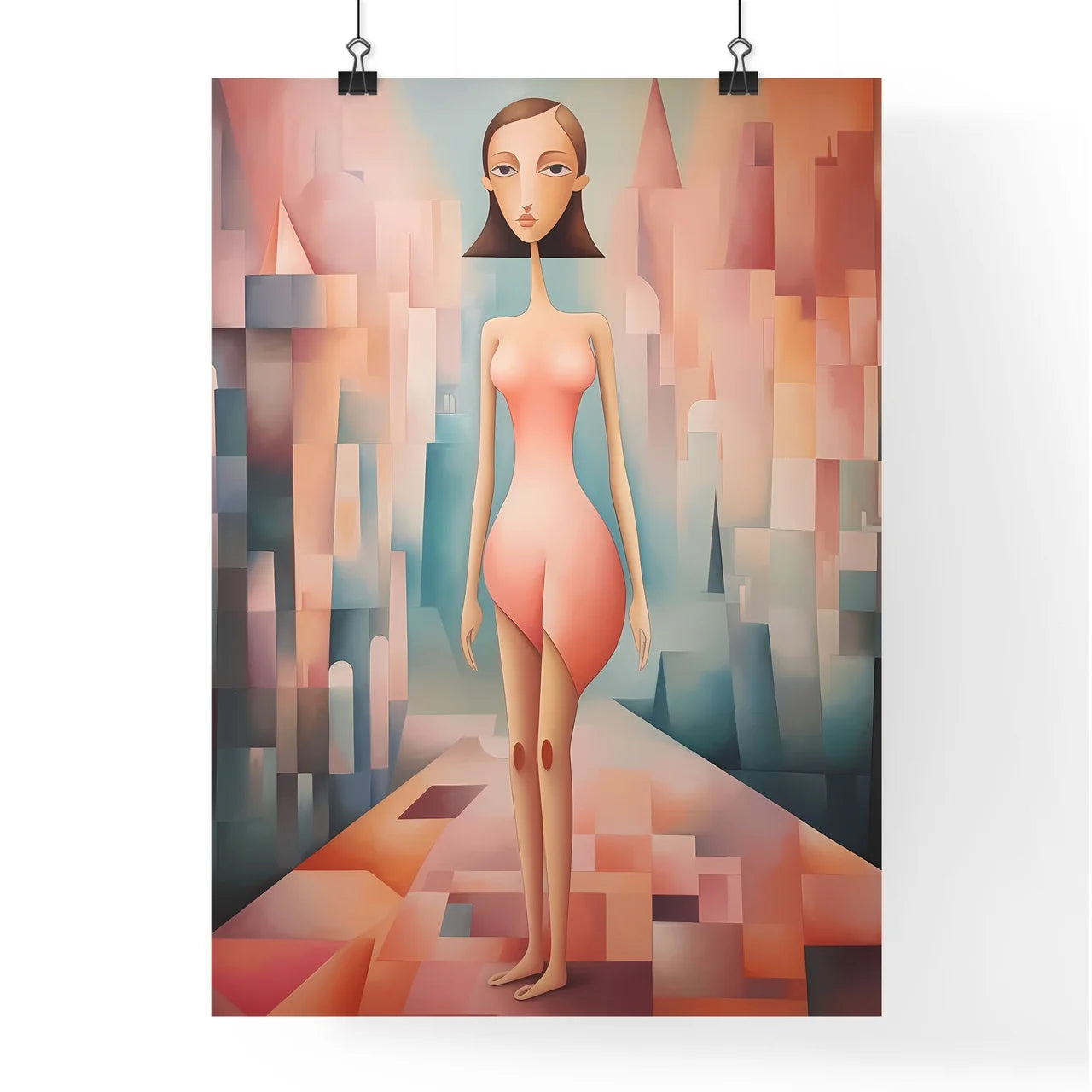 Painting Of A Woman In A Pink Dress Art Prin Poster