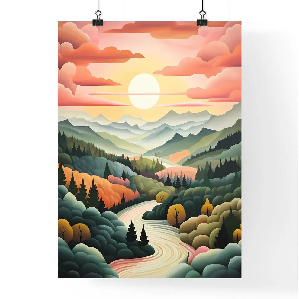 Landscape With A River And Trees Art Prin Poster