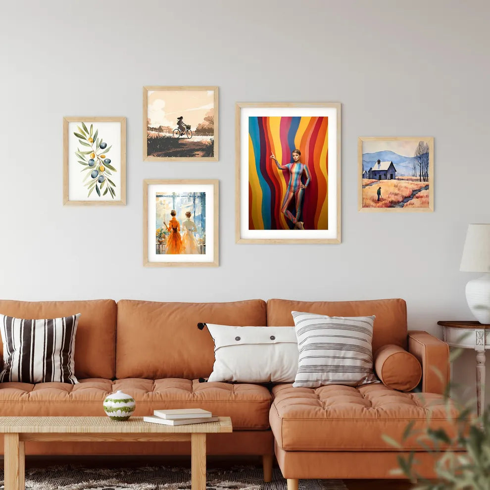 Woman In A Bodysuit Pointing Up Art Prin Framed Print