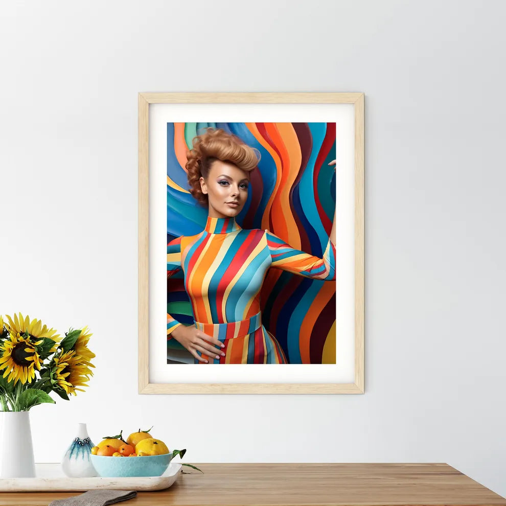 Woman In A Colorful Dress Art Prin - Kitchen Hangings
