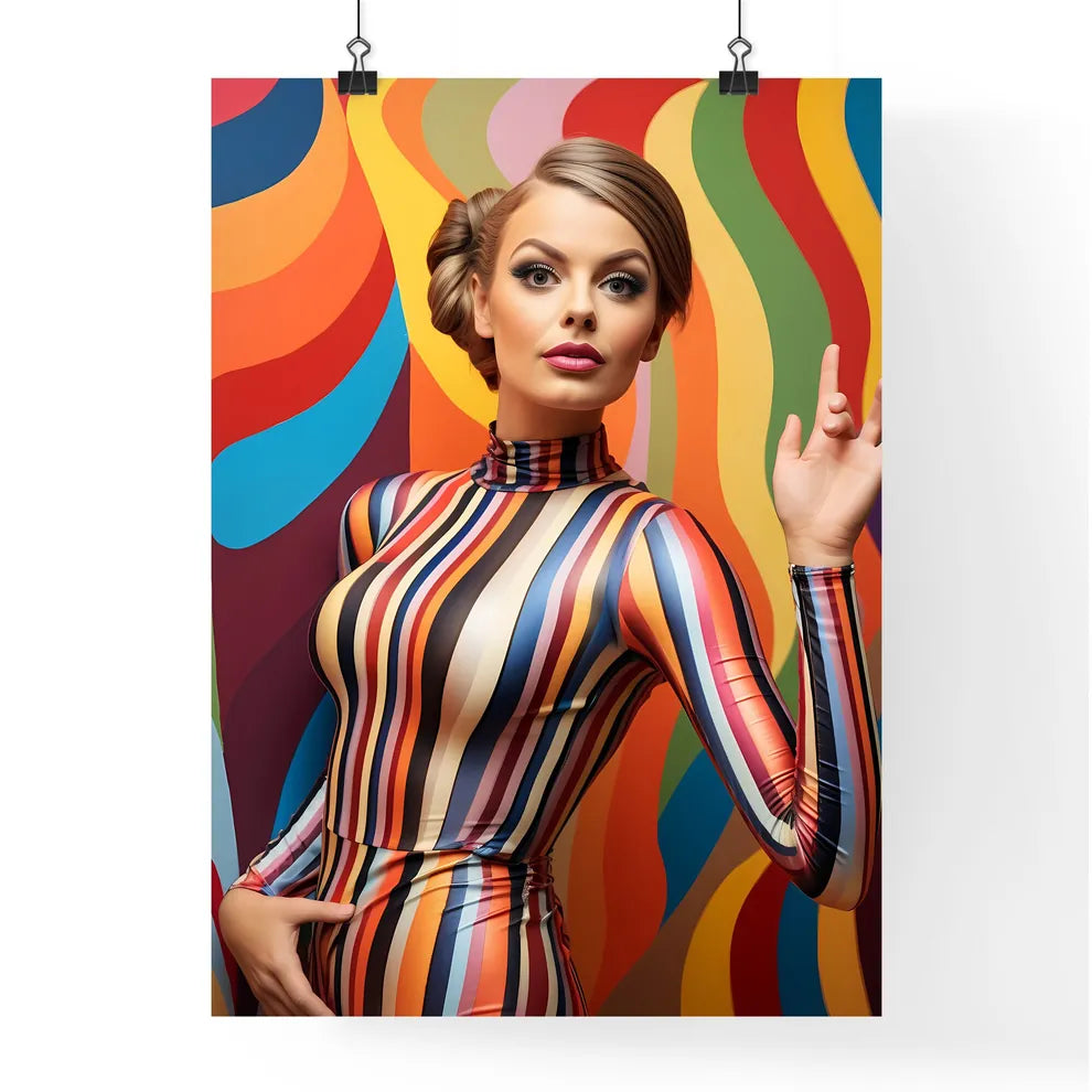 Woman In A Striped Dress Art Prin Poster