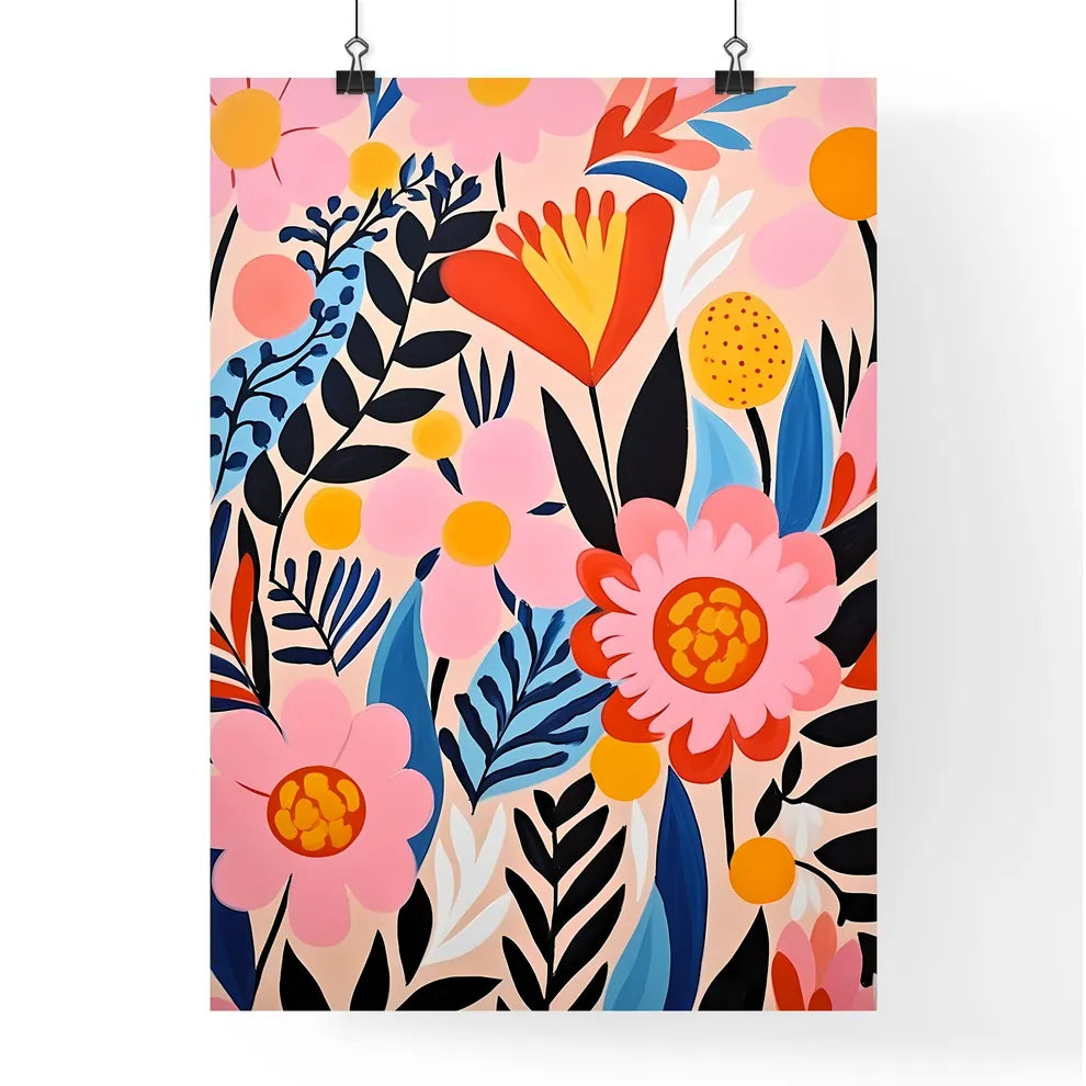 Painting Of Flowers And Leaves Art Prin Poster