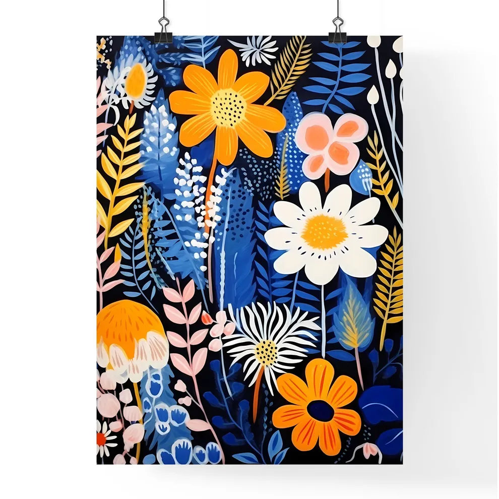 Painting Of Flowers And Leaves Art Prin Poster