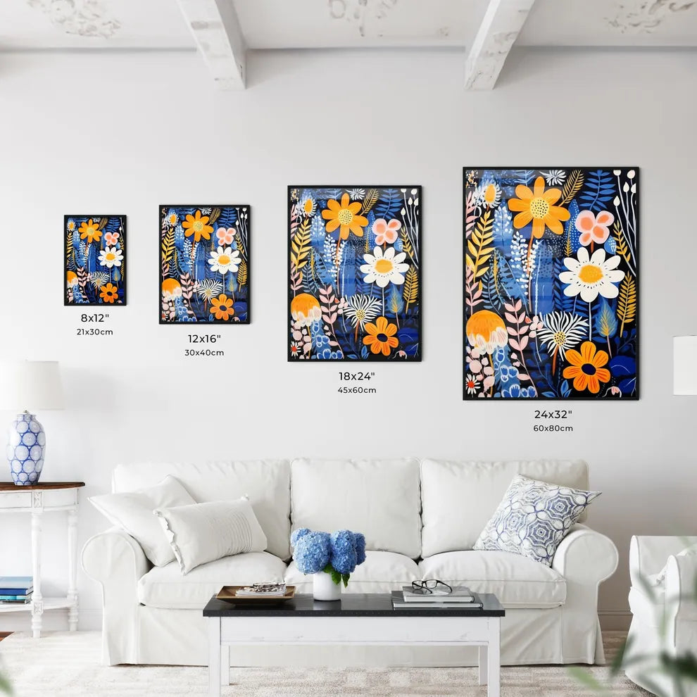 Painting Of Flowers And Leaves Art Prin Wall Art