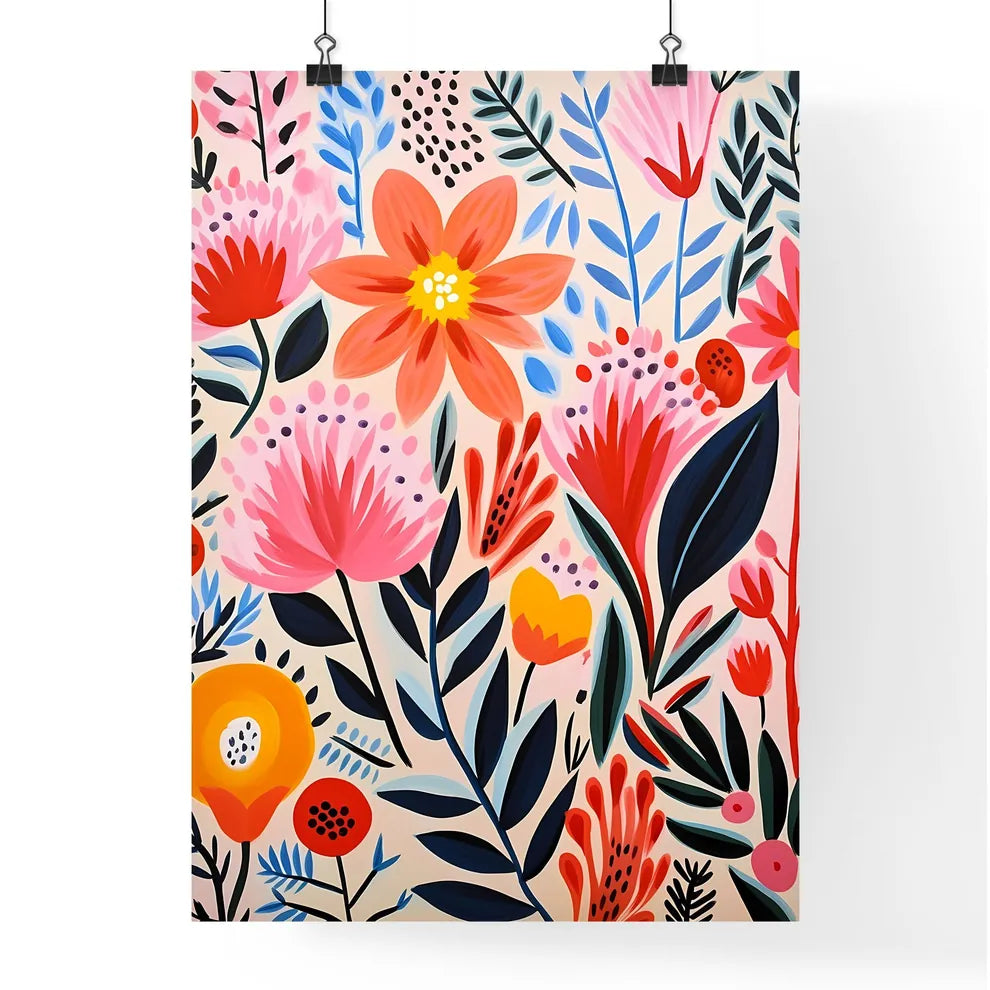 Painting Of Flowers And Leaves Art Prin Poster