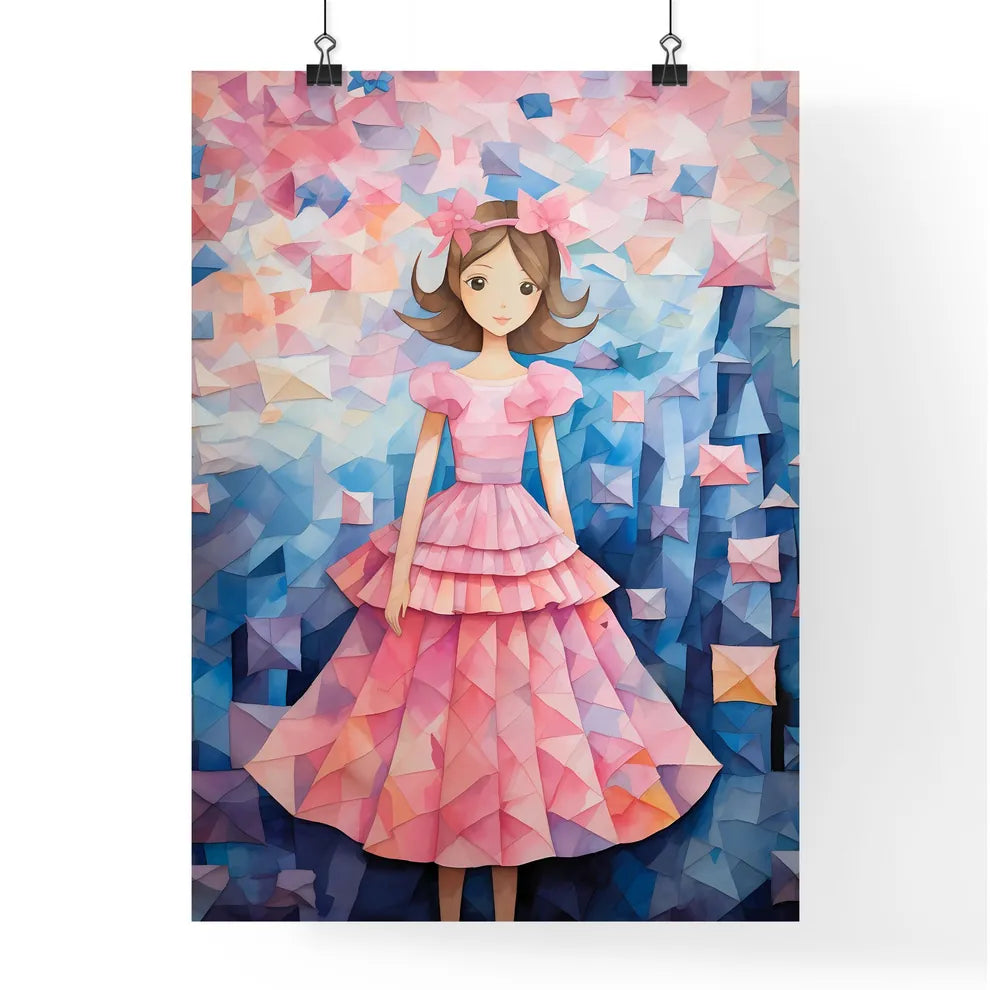 Painting Of A Girl In A Pink Dress Art Prin Poster