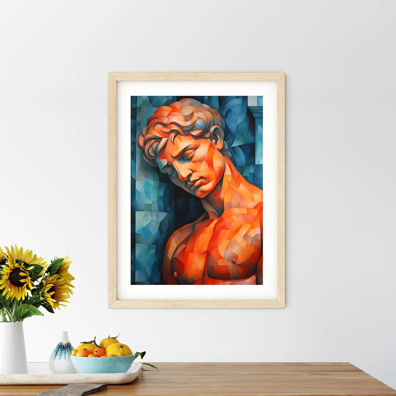 Painting Of A Mans Head Art Prin - Kitchen Hangings