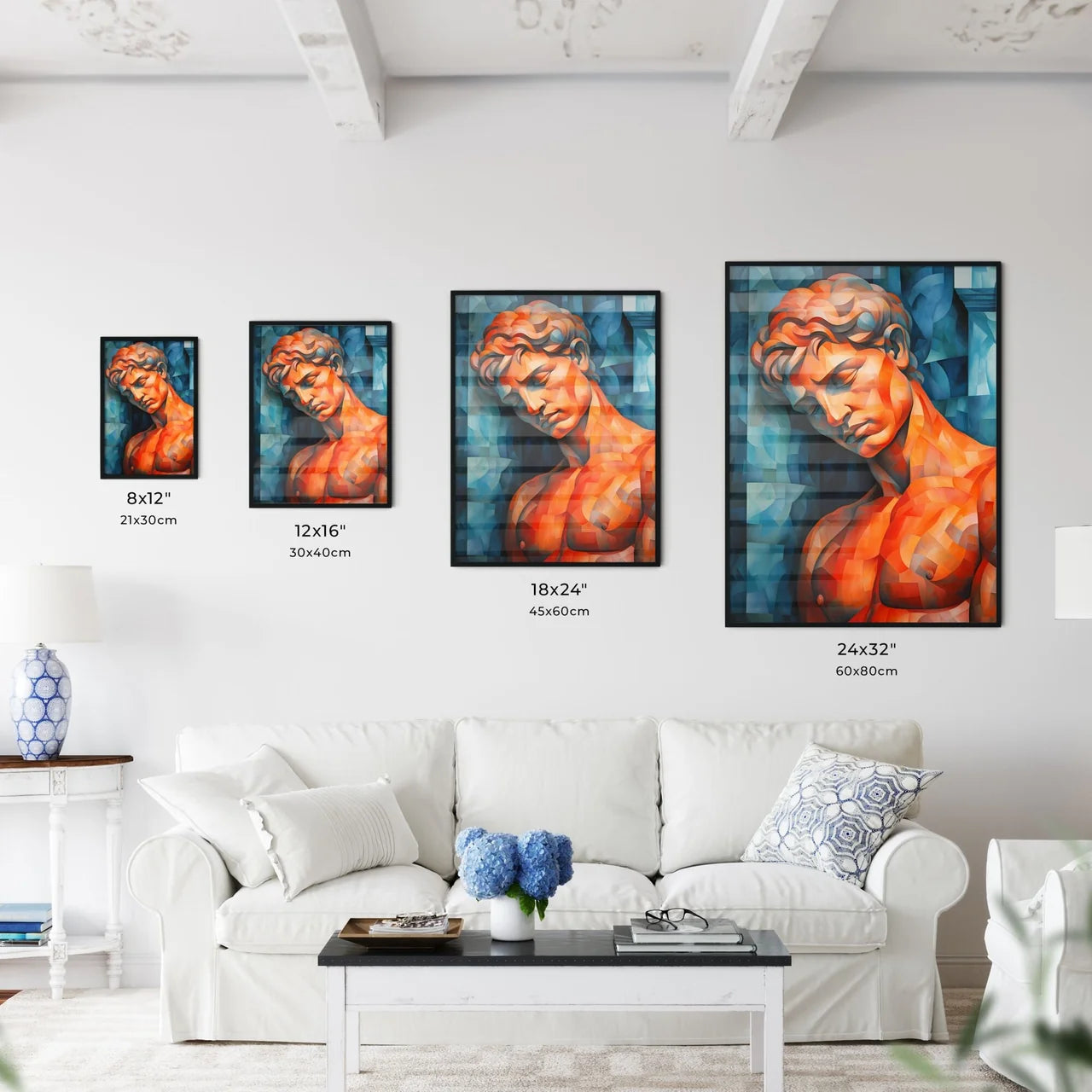 Painting Of A Mans Head Art Prin Wall Art