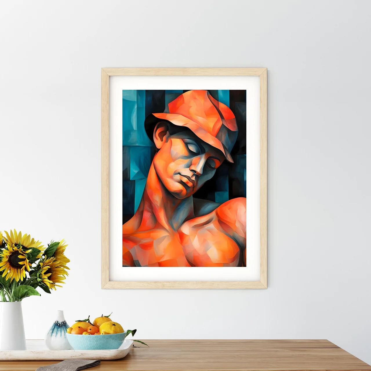 Painting Of A Man Wearing A Hat Art Prin - Kitchen Hangings