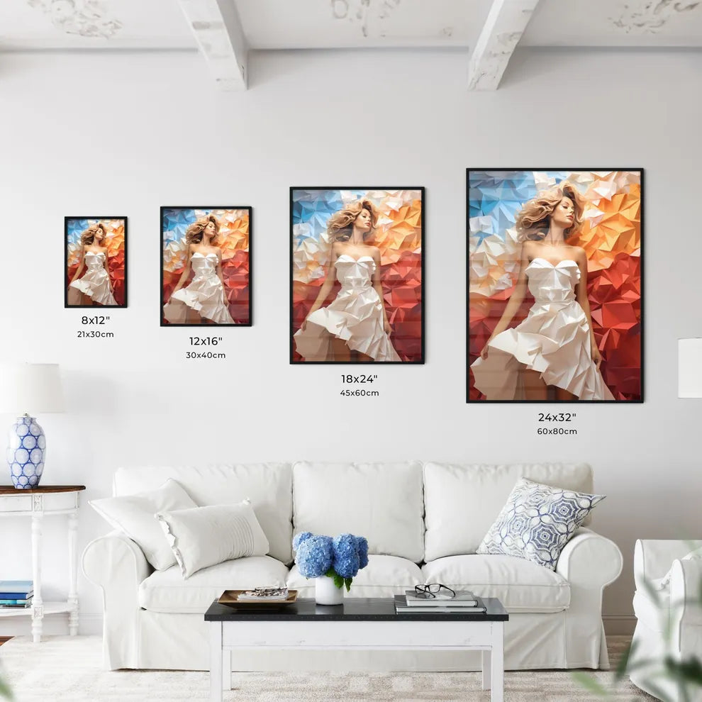 Woman In A White Dress Art Prin Wall Art