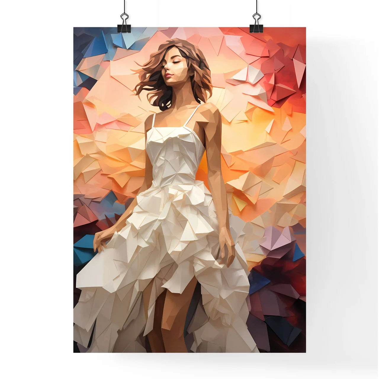 Woman In A White Dress Art Prin Poster