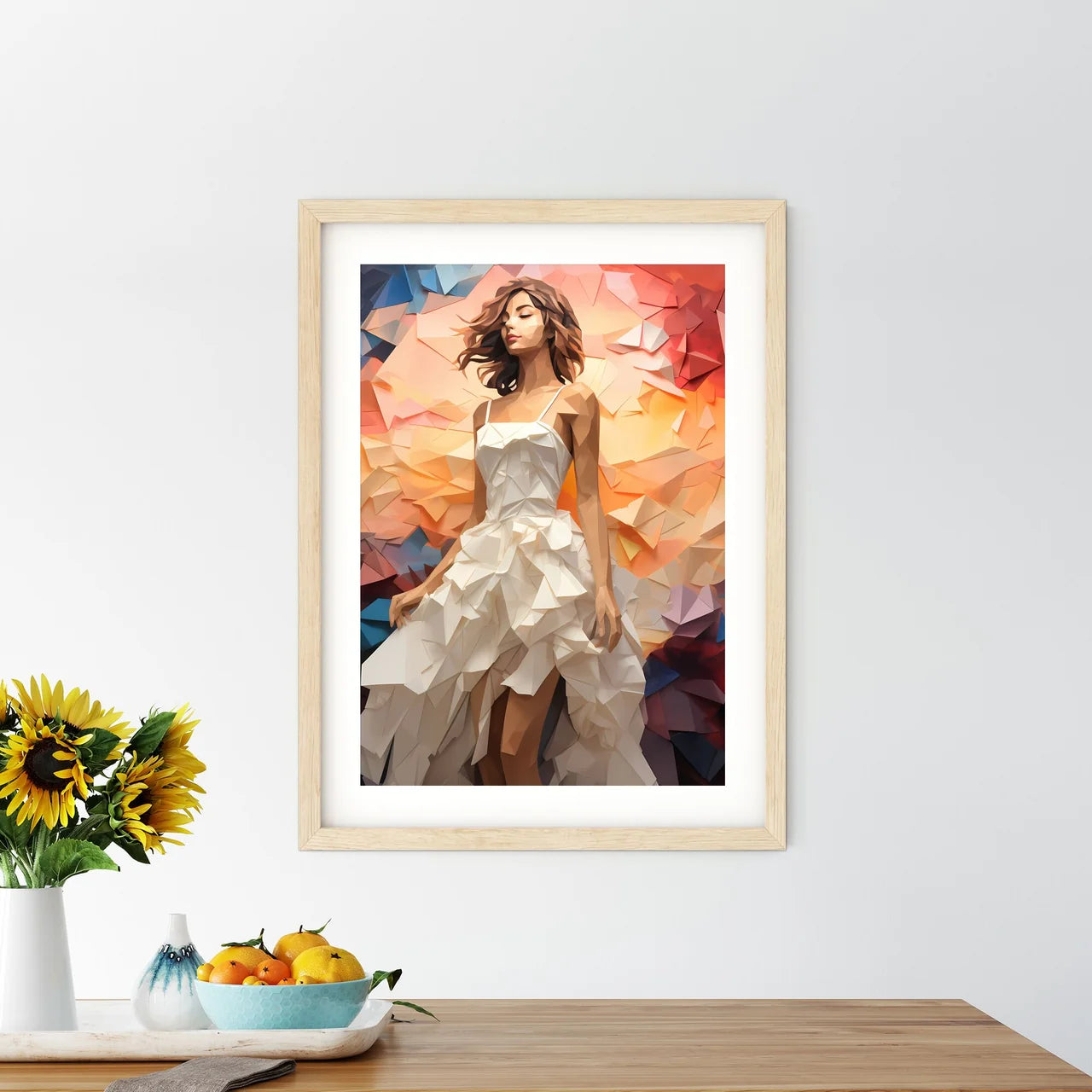 Woman In A White Dress Art Prin - Kitchen Hangings