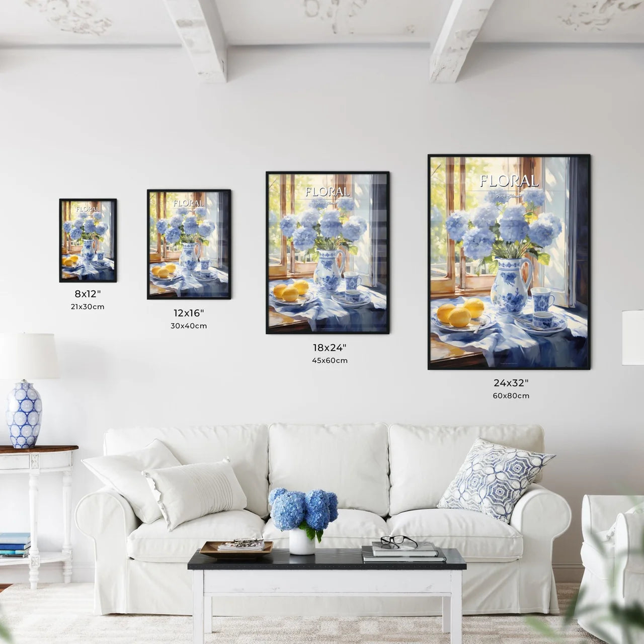 Painting Of A Vase Of Flowers And Lemons On  - Kitchen Hangings