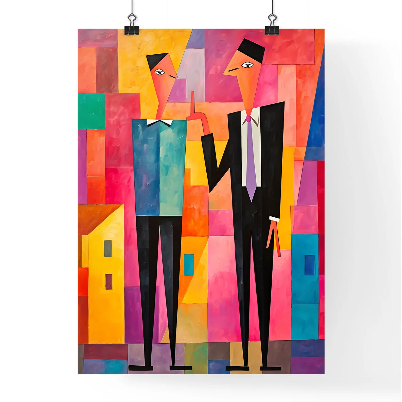 Painting Of Two Men In Suits Art Prin Poster