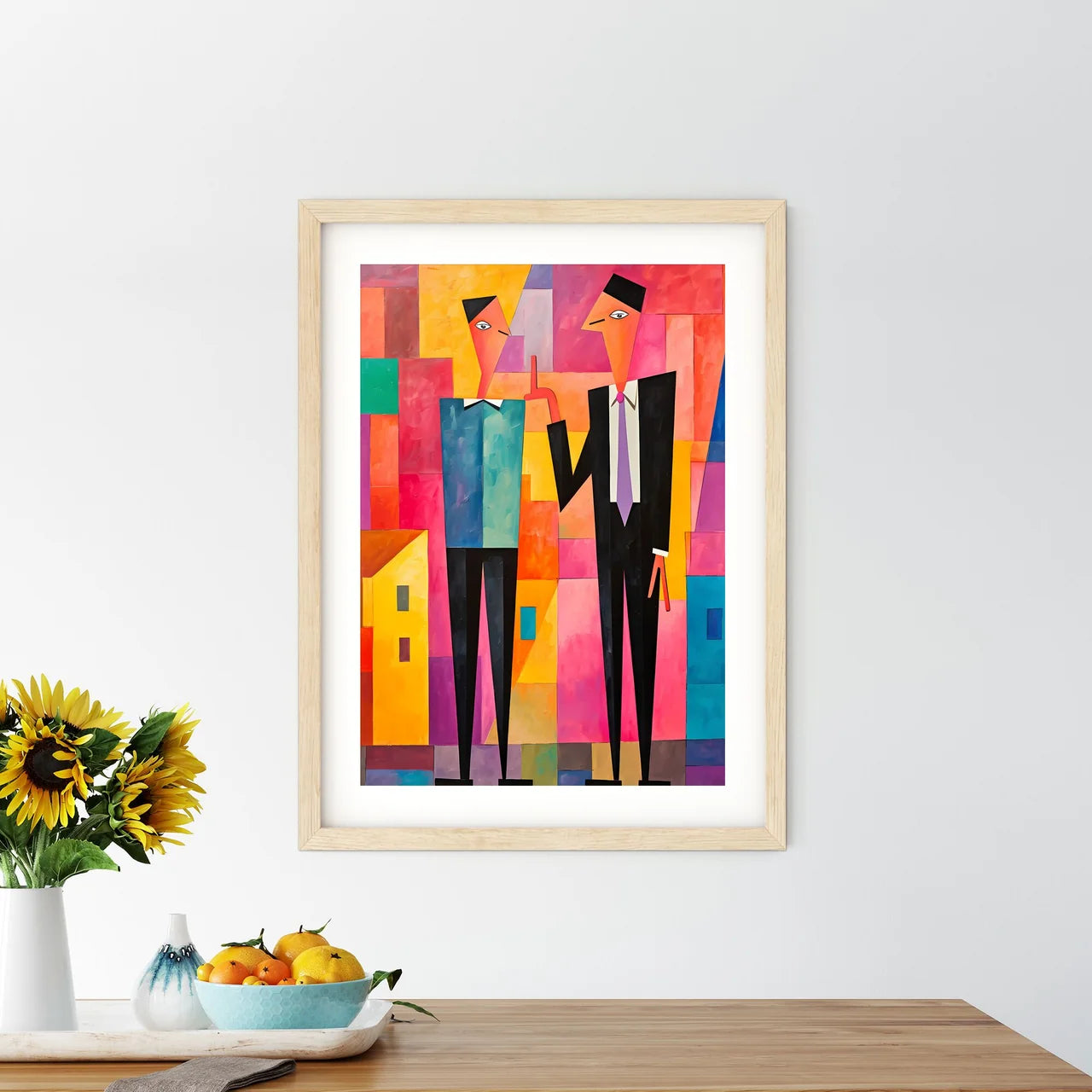 Painting Of Two Men In Suits Art Prin - Kitchen Hangings