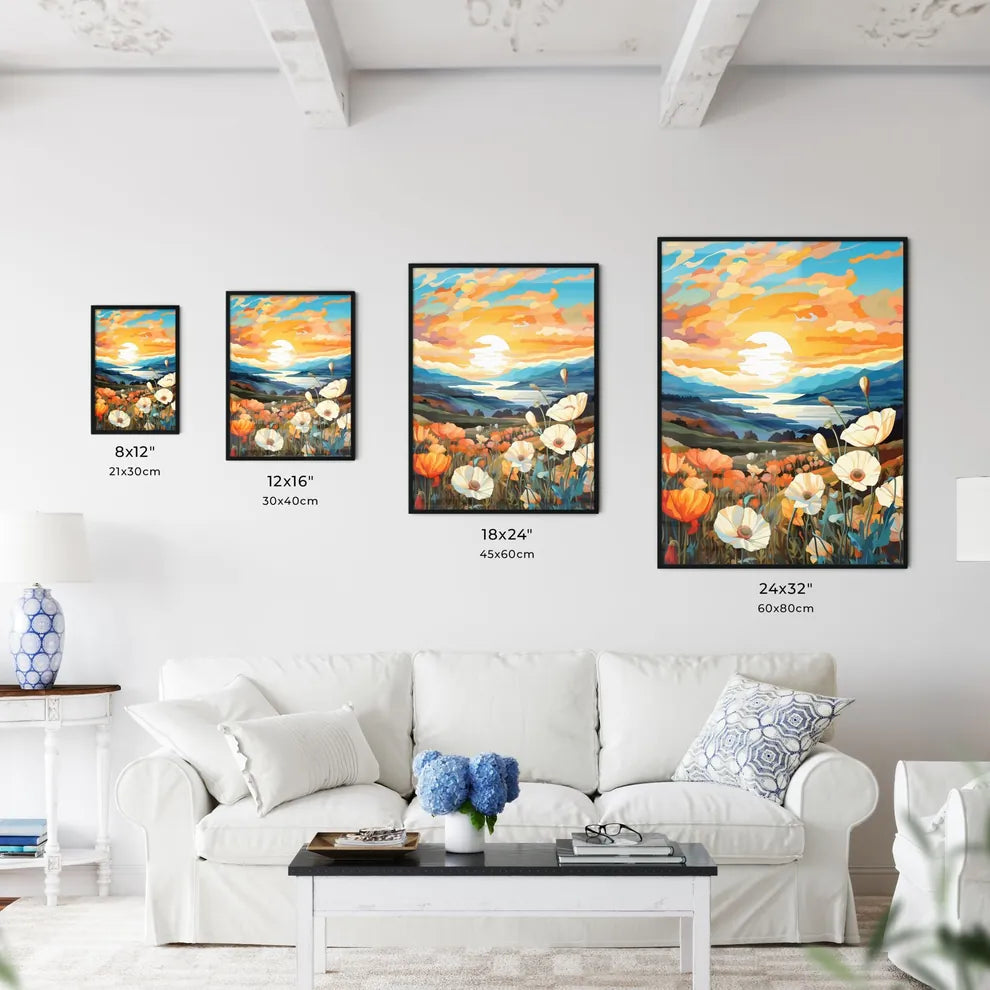 Painting Of A Field Of Flowers Art Prin Wall Art