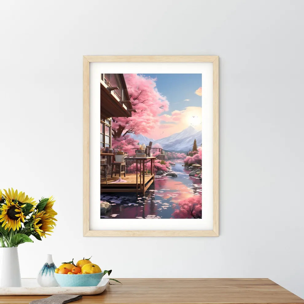 House With Pink Flowers On The Side Of The W - Kitchen Hangings