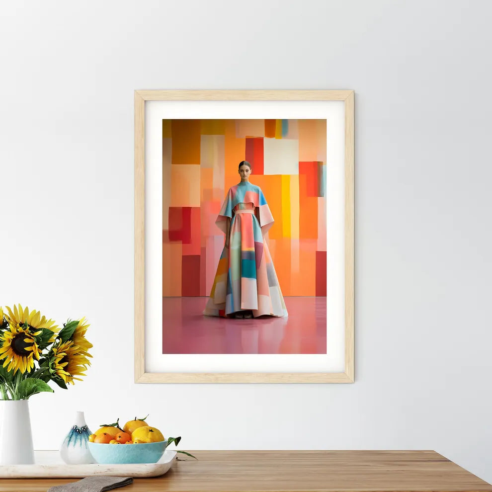 Woman In A Colorful Dress Art Prin - Kitchen Hangings
