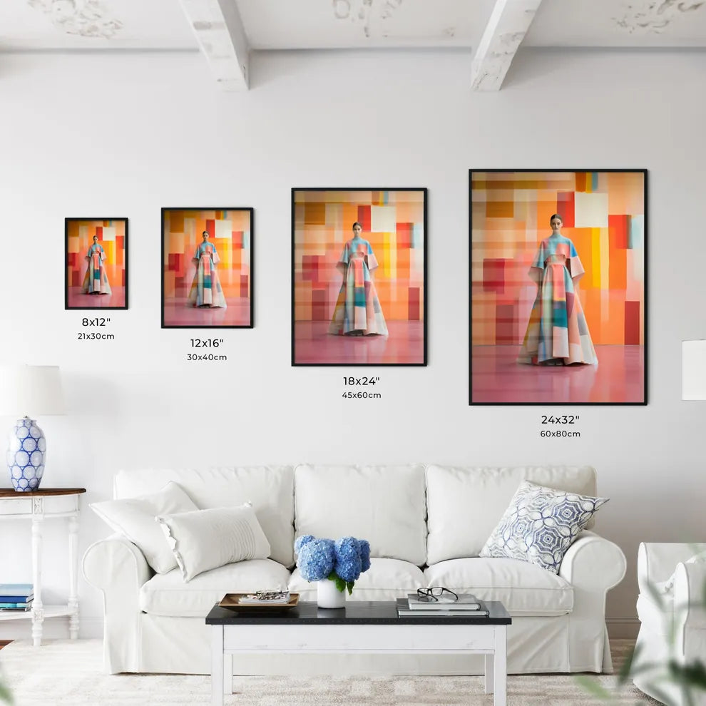 Woman In A Colorful Dress Art Prin Wall Art