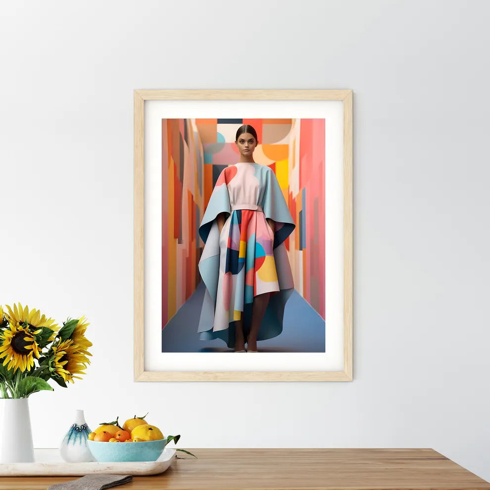 Woman In A Colorful Dress Art Prin - Kitchen Hangings