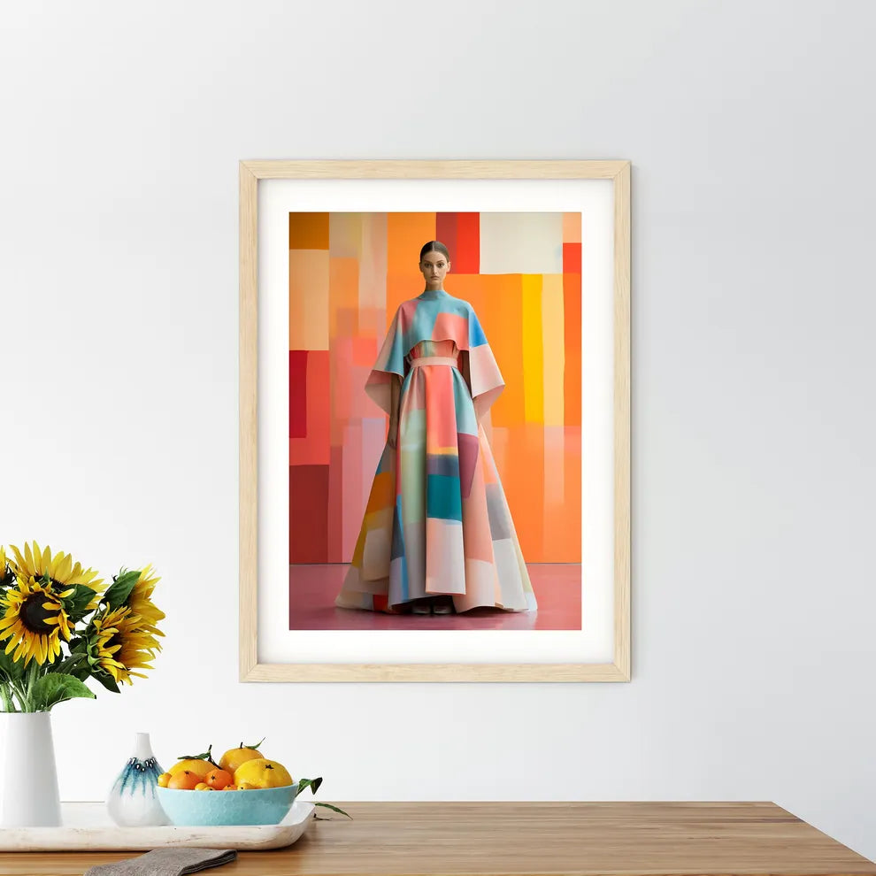 Woman In A Colorful Dress Art Prin - Kitchen Hangings