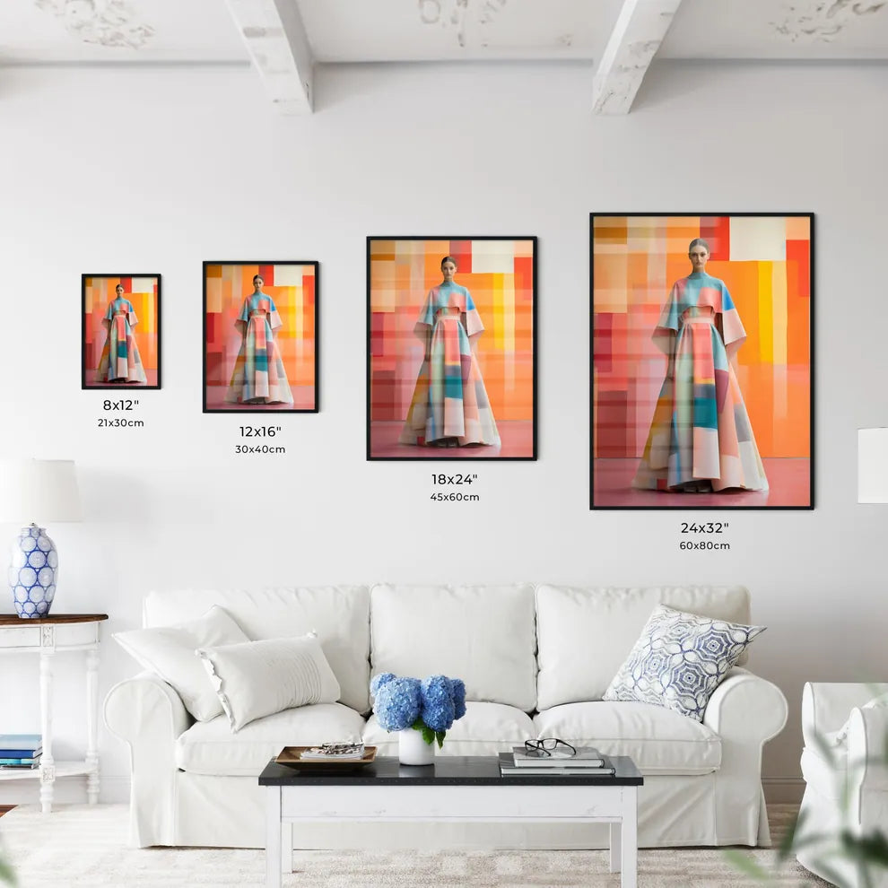 Woman In A Colorful Dress Art Prin Wall Art