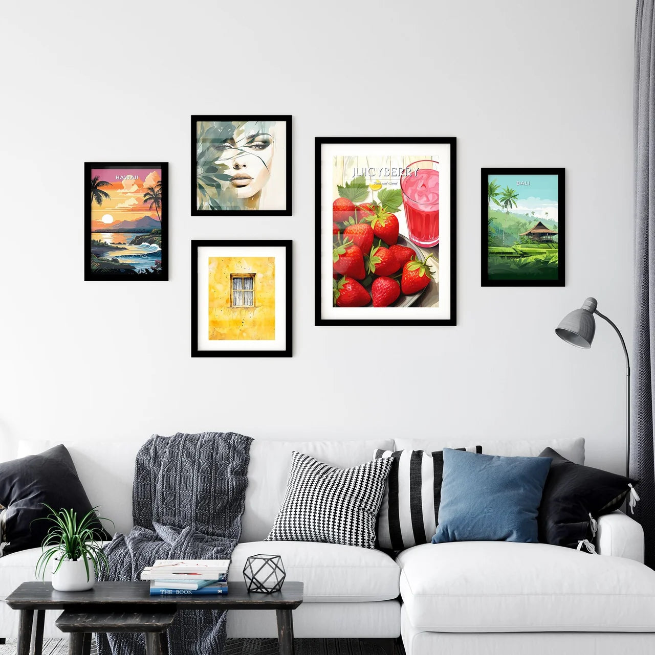 Plate Of Strawberries And A Glass Of Pink Ju Wall Art