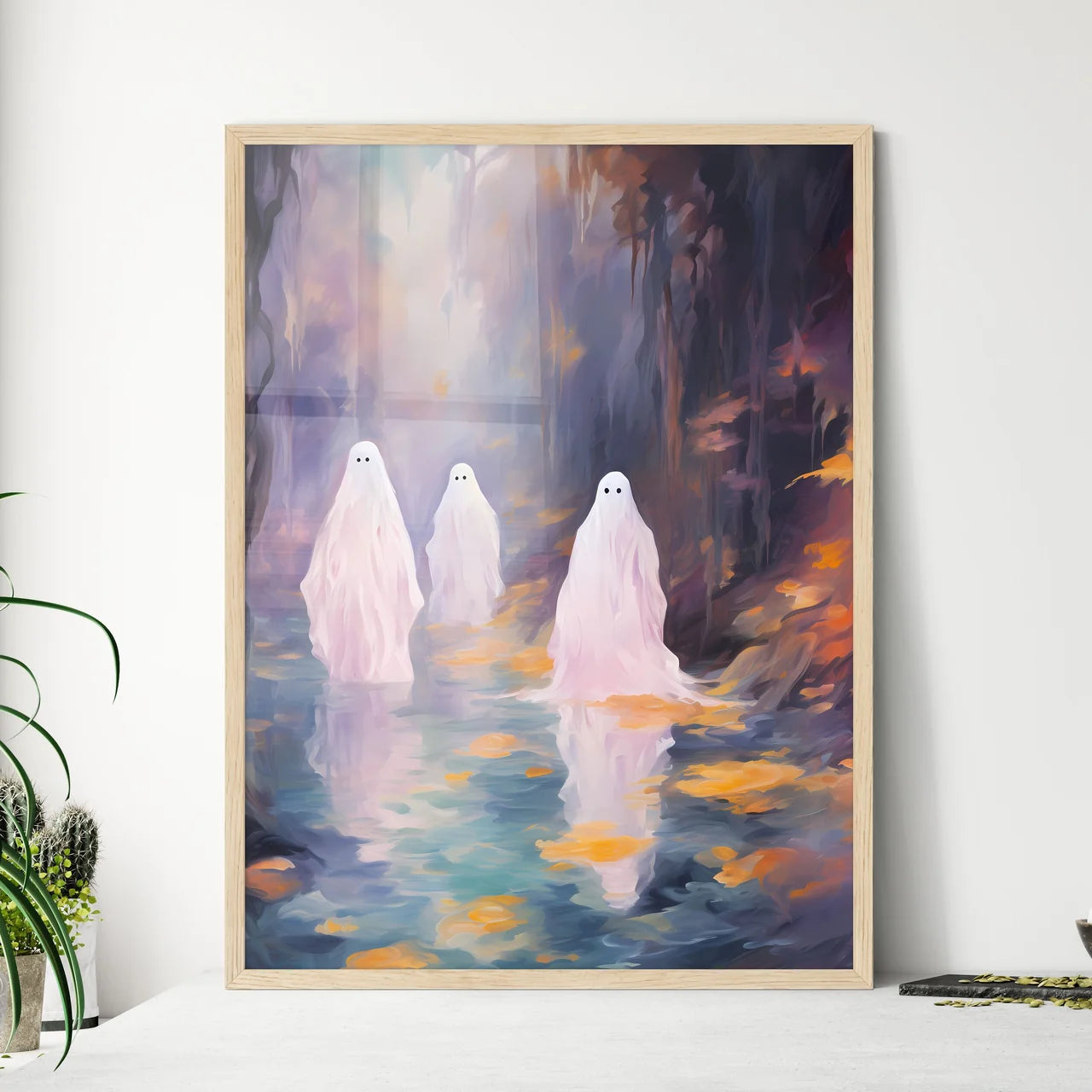 Group Of Ghosts In A Stream A Wall Art