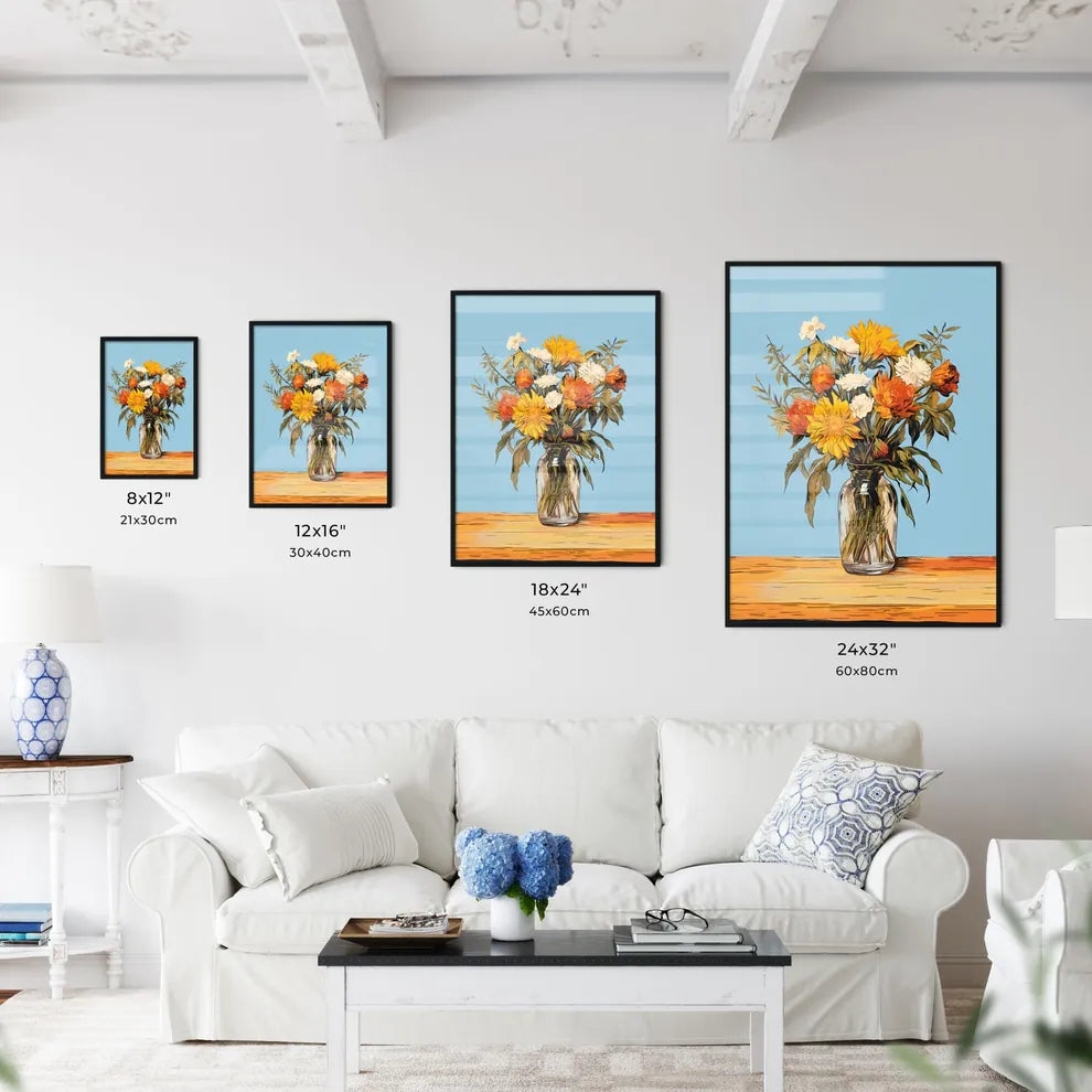 Vase Of Flowers On A Table Art Prin Wall Art