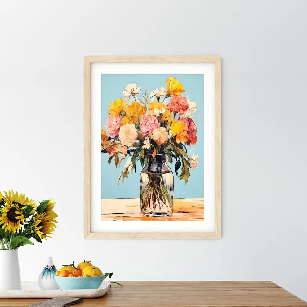 Painting Of Flowers In A Vase Art Prin - Kitchen Hangings