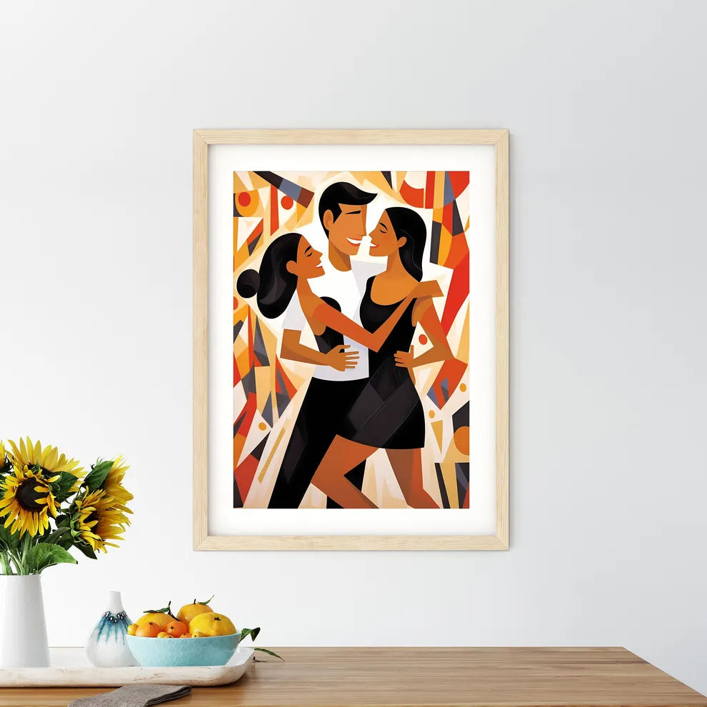 Man And Woman Hugging Each Other Art Prin - Kitchen Hangings