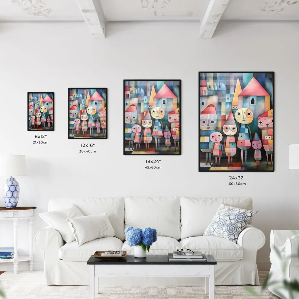 Group Of People In Colorful S Art Print