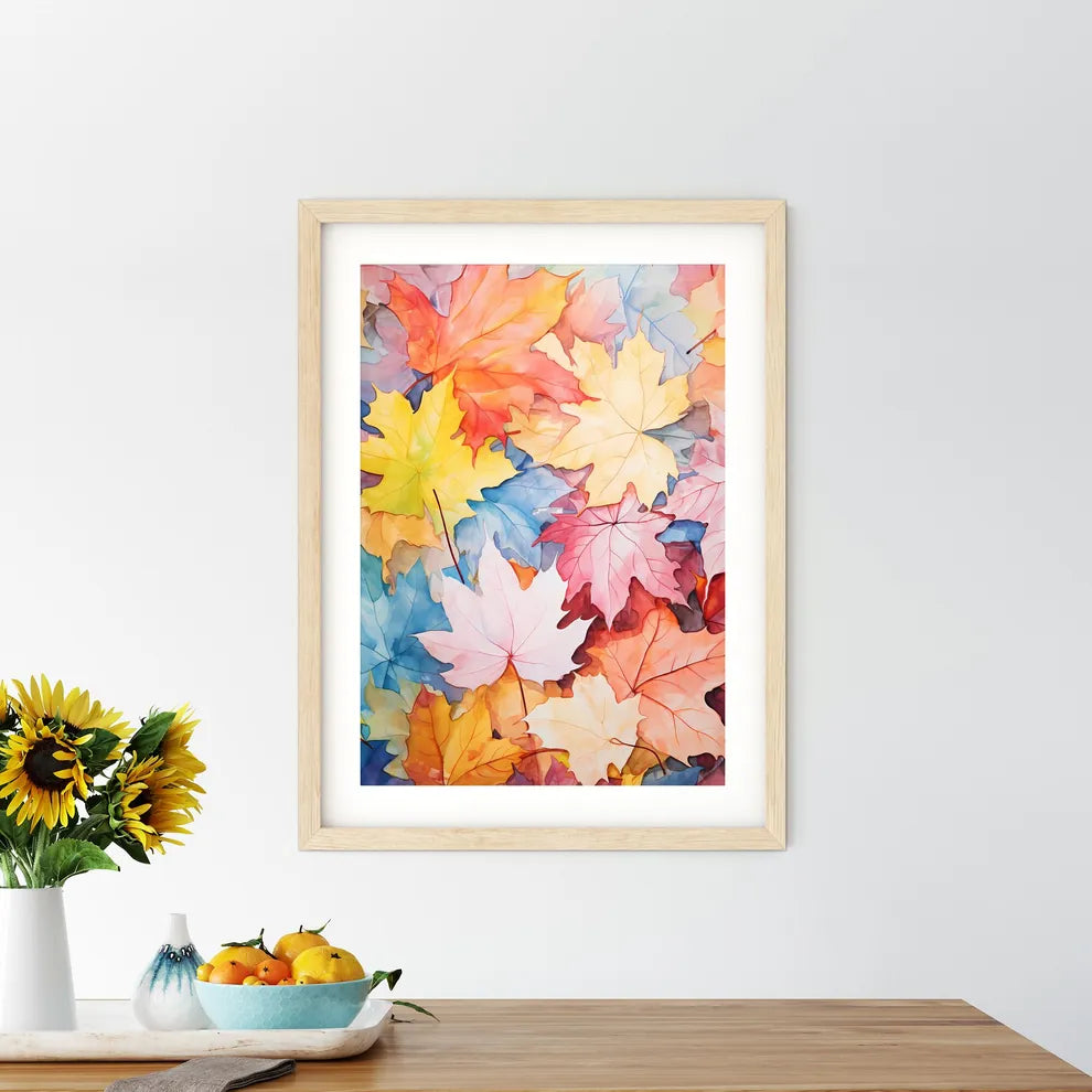 Group Of Colorful Leaves Art Prin - Kitchen Hangings
