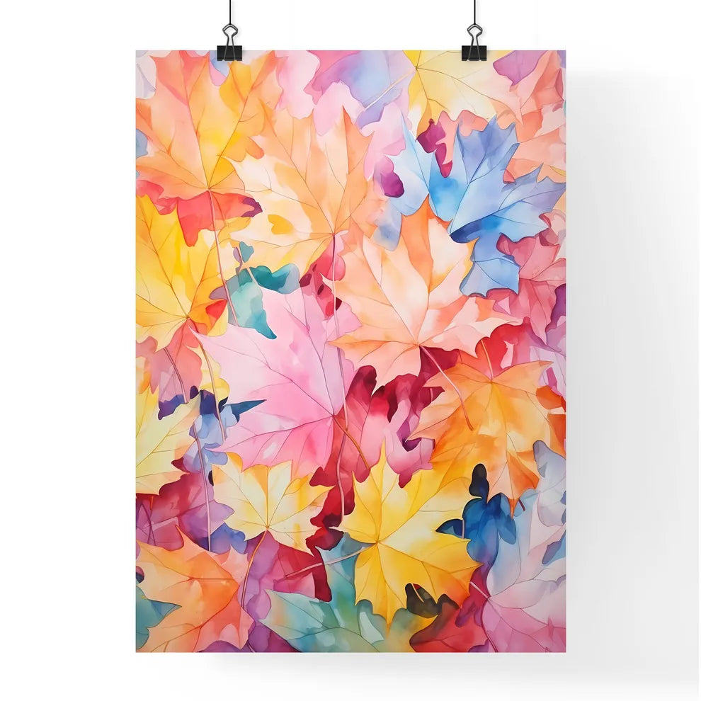 Group Of Colorful Leaves Art Prin Poster