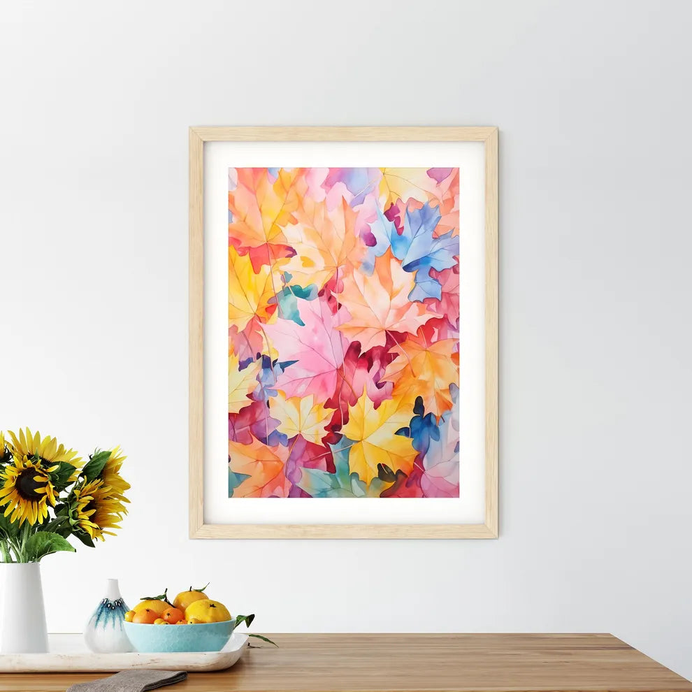 Group Of Colorful Leaves Art Prin - Kitchen Hangings